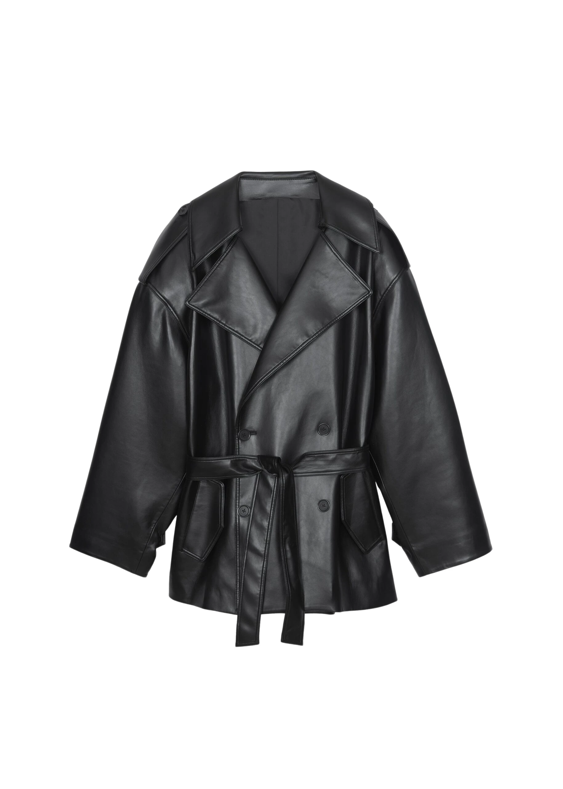The-Frankie-Shop-Zurich-Oversized-Faux-Leather-Short-Trench-Black-coveti-scaled40728_nobg The Frankie Shop Zurich Oversized Faux Leather Short Trench - Black - Oversized Minimalist Coats in Black - Shop at Luxury Shoes