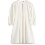Totême Balloon Sleeve Cotton Dress White - Dresses - Scandinavian Minimalist Luxury at Luxury Shoes 