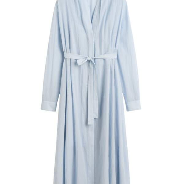 Toteme Belted Cotton Voile Dress Sky