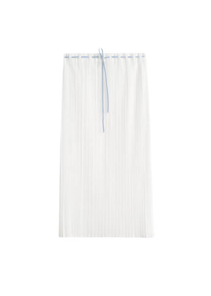 Totême Belted Pleated Skirt White - Skirts - Scandinavian Minimalist Luxury at Luxury Shoes 