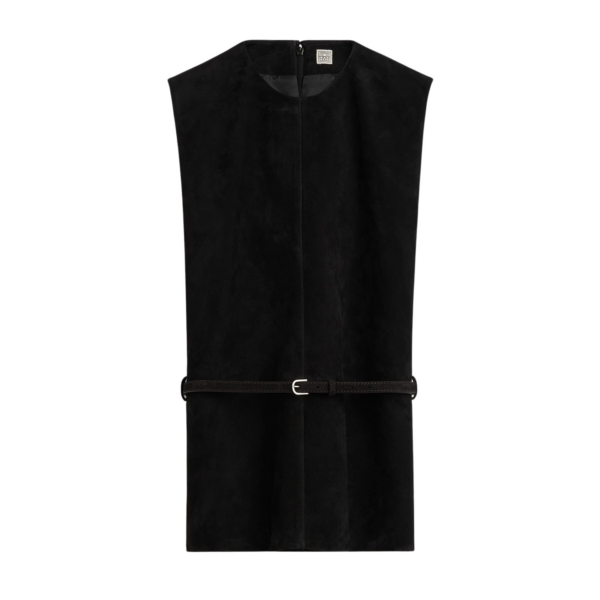 Toteme Belted Suede Top Black