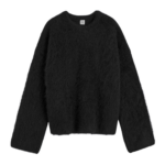 Totême Boxy Alpaca Knit Black - Knitwear - Scandinavian Minimalist Luxury at Luxury Shoes 
