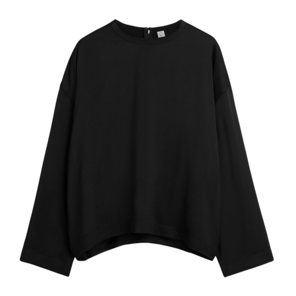Toteme Boxy Satin Top Black