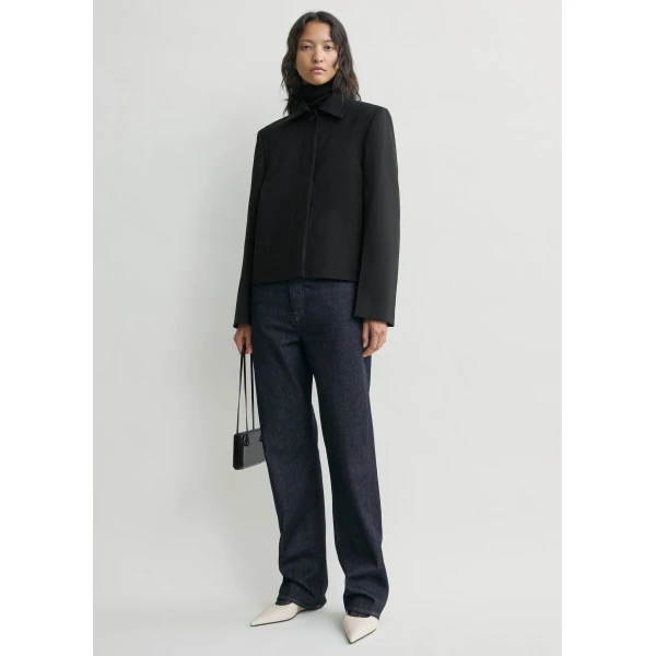 Totême Boxy Twill Jacket Black - Jackets - Scandinavian Minimalist Luxury at Luxury Shoes 