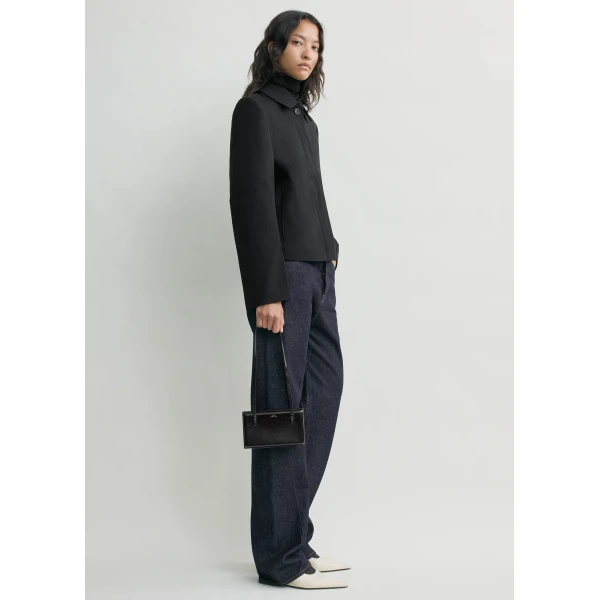 Totême Boxy Twill Jacket Black - Jackets - Scandinavian Minimalist Luxury at Luxury Shoes 