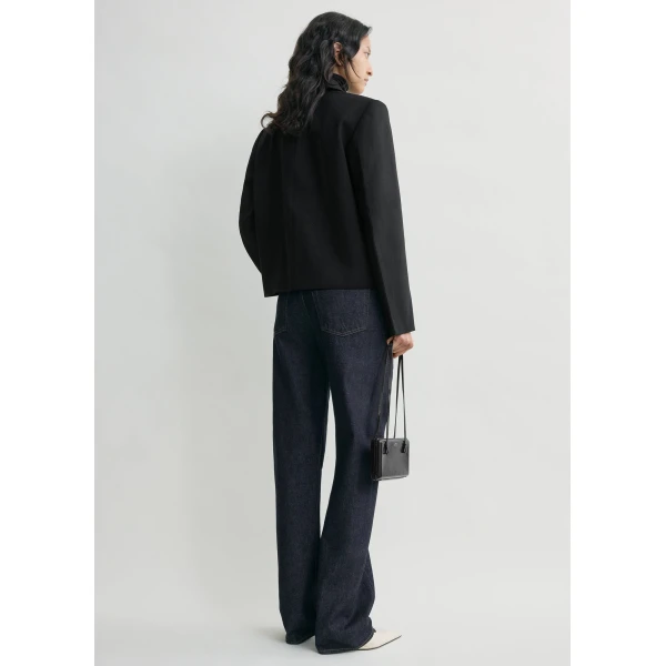 Totême Boxy Twill Jacket Black - Jackets - Scandinavian Minimalist Luxury at Luxury Shoes 