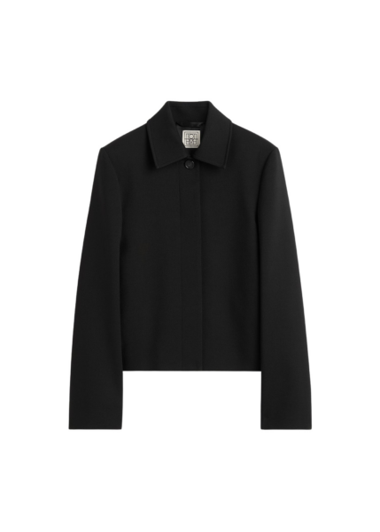 Totême Boxy Twill Jacket Black - Jackets - Scandinavian Minimalist Luxury at Luxury Shoes 