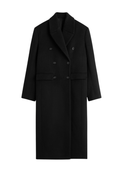 Totême Broad Coat Black - Coats - Scandinavian Minimalist Luxury at Luxury Shoes 