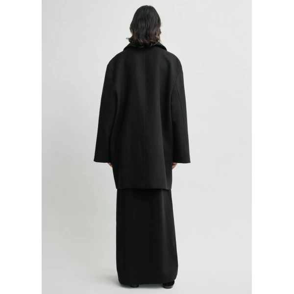 Totême Broad Peacoat Black - Coats - Scandinavian Minimalist Luxury at Luxury Shoes 