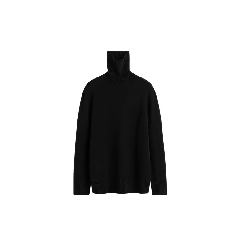 Totême Cashmere Turtleneck Black - Knitwear - Scandinavian Minimalist Luxury at Luxury Shoes 