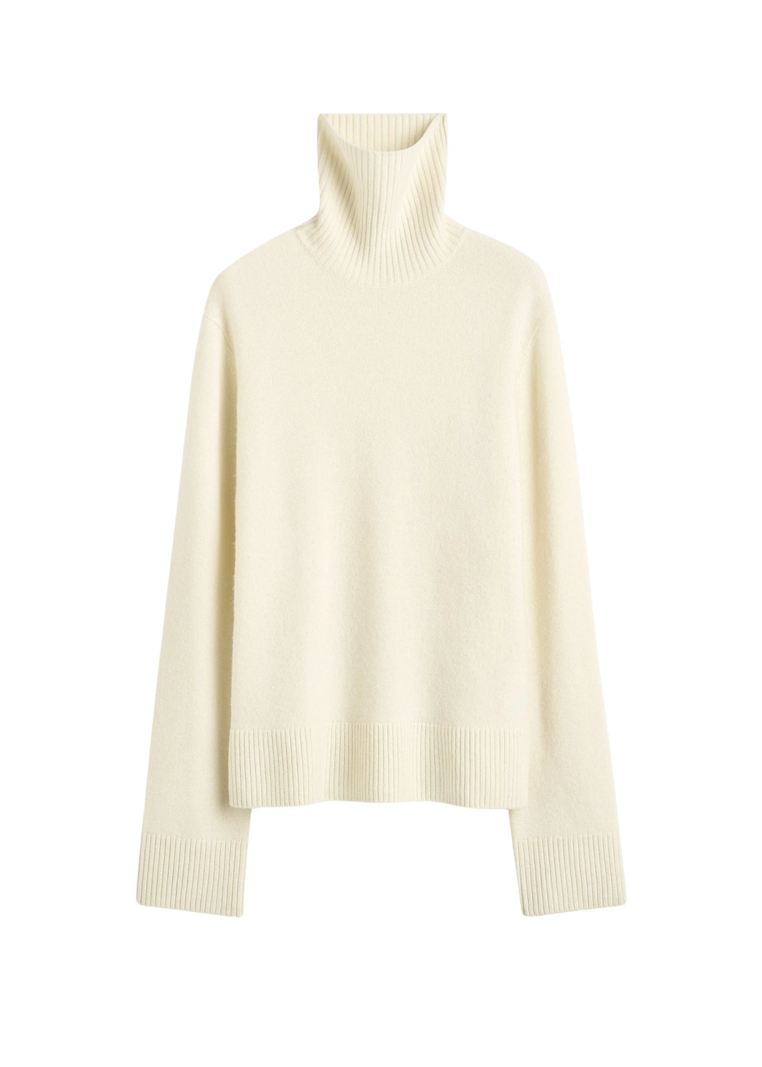 Toteme-Cashmere-Turtleneck-Ecru90871_nobg Totême Cashmere Turtleneck Ecru - Knitwear - Scandinavian Minimalist Luxury at Luxury Shoes