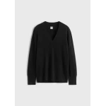 Totême Cashmere V-Neck Knit Black - Knitwear - Scandinavian Minimalist Luxury at Luxury Shoes 