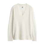 Totême Cashmere V-Neck Knit Ecru - Knitwear - Scandinavian Minimalist Luxury at Luxury Shoes 