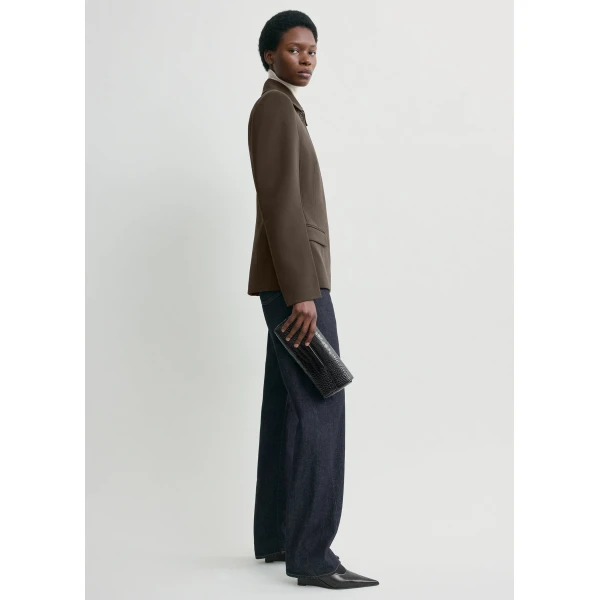 Totême Cinched Pocket Jacket Bark - Jackets - Scandinavian Minimalist Luxury at Luxury Shoes 