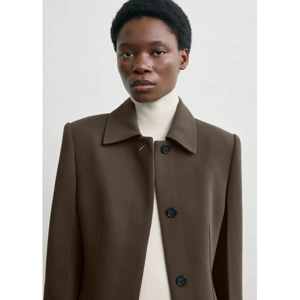 Totême Cinched Pocket Jacket Bark - Jackets - Scandinavian Minimalist Luxury at Luxury Shoes 