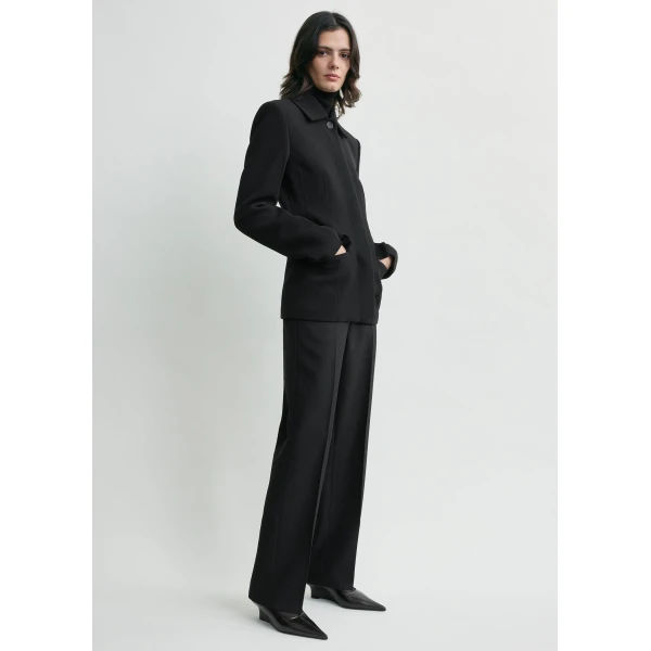 Totême Cinched Pocket Jacket Black - Jackets - Scandinavian Minimalist Luxury at Luxury Shoes 