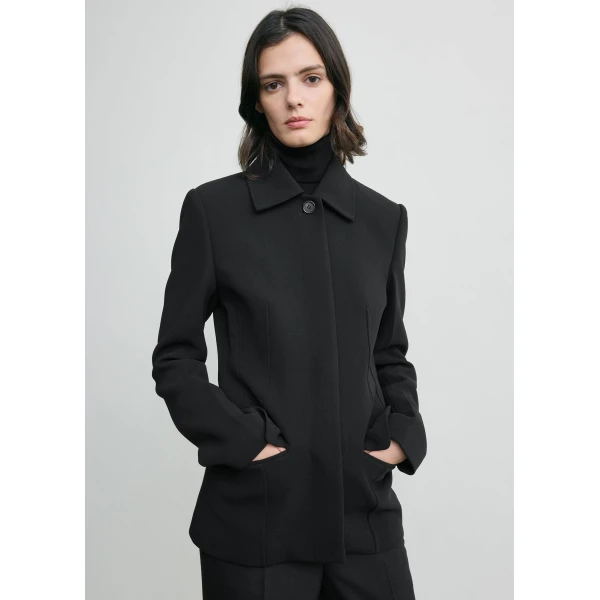 Totême Cinched Pocket Jacket Black - Jackets - Scandinavian Minimalist Luxury at Luxury Shoes 