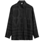 Totême Classic Embroidered Shirt Black - Tops - Scandinavian Minimalist Luxury at Luxury Shoes 