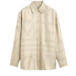 Totême Classic Embroidered Shirt Ivory - Tops - Scandinavian Minimalist Luxury at Luxury Shoes 