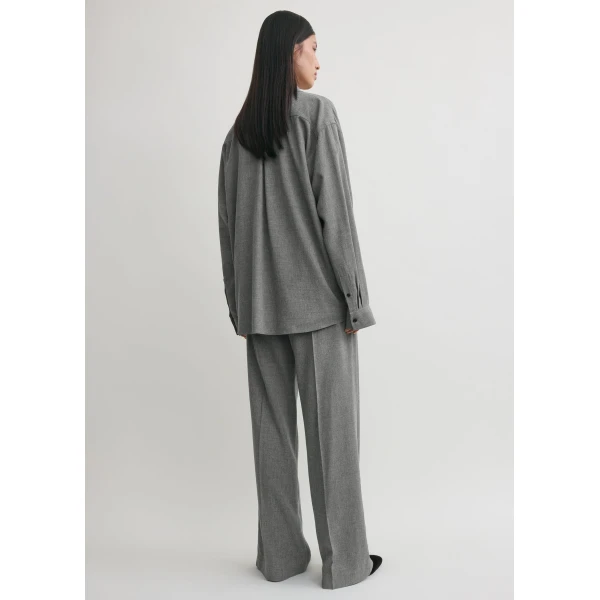 Totême Classic Fluid Shirt Mid Grey - Tops - Scandinavian Minimalist Luxury at Luxury Shoes 