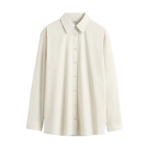 Toteme-Classic-Tumbled-Shirt-Pebble23849_nobg Totême Classic Tumbled Shirt Pebble - Tops - Scandinavian Minimalist Luxury at Luxury Shoes