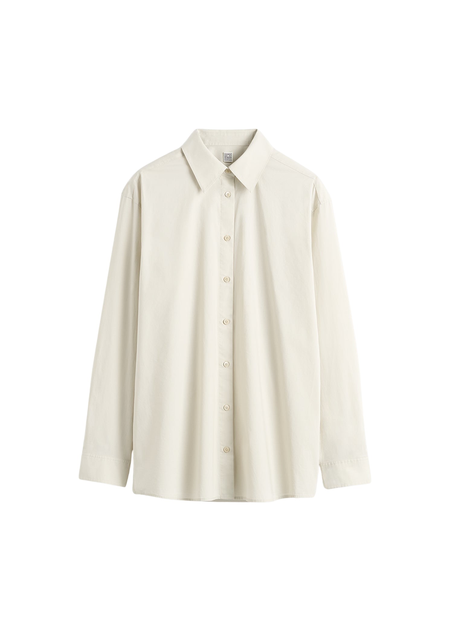 Toteme-Classic-Tumbled-Shirt-Pebble23849_nobg Totême Classic Tumbled Shirt Pebble - Tops - Scandinavian Minimalist Luxury at Luxury Shoes