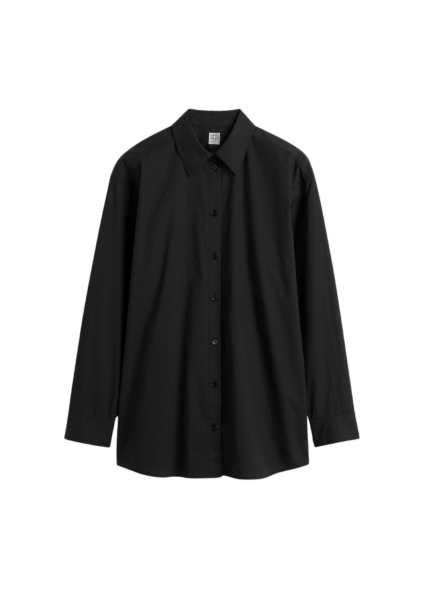 Totême Classic Tumbled Shirt Washed Black - Tops - Scandinavian Minimalist Luxury at Luxury Shoes 