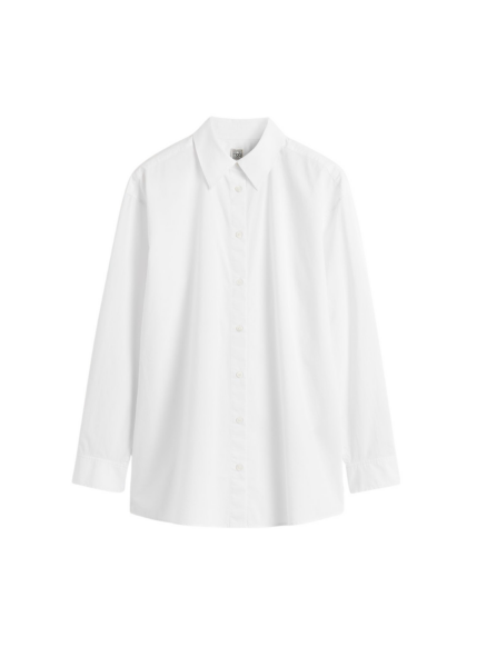 Totême Classic Tumbled Shirt White - Tops - Scandinavian Minimalist Luxury at Luxury Shoes 