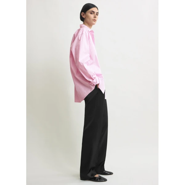 Totême Classic Tumbled Striped Shirt White/Bloom - Tops - Scandinavian Minimalist Luxury at Luxury Shoes 