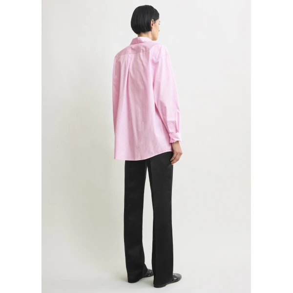 Totême Classic Tumbled Striped Shirt White/Bloom - Tops - Scandinavian Minimalist Luxury at Luxury Shoes 