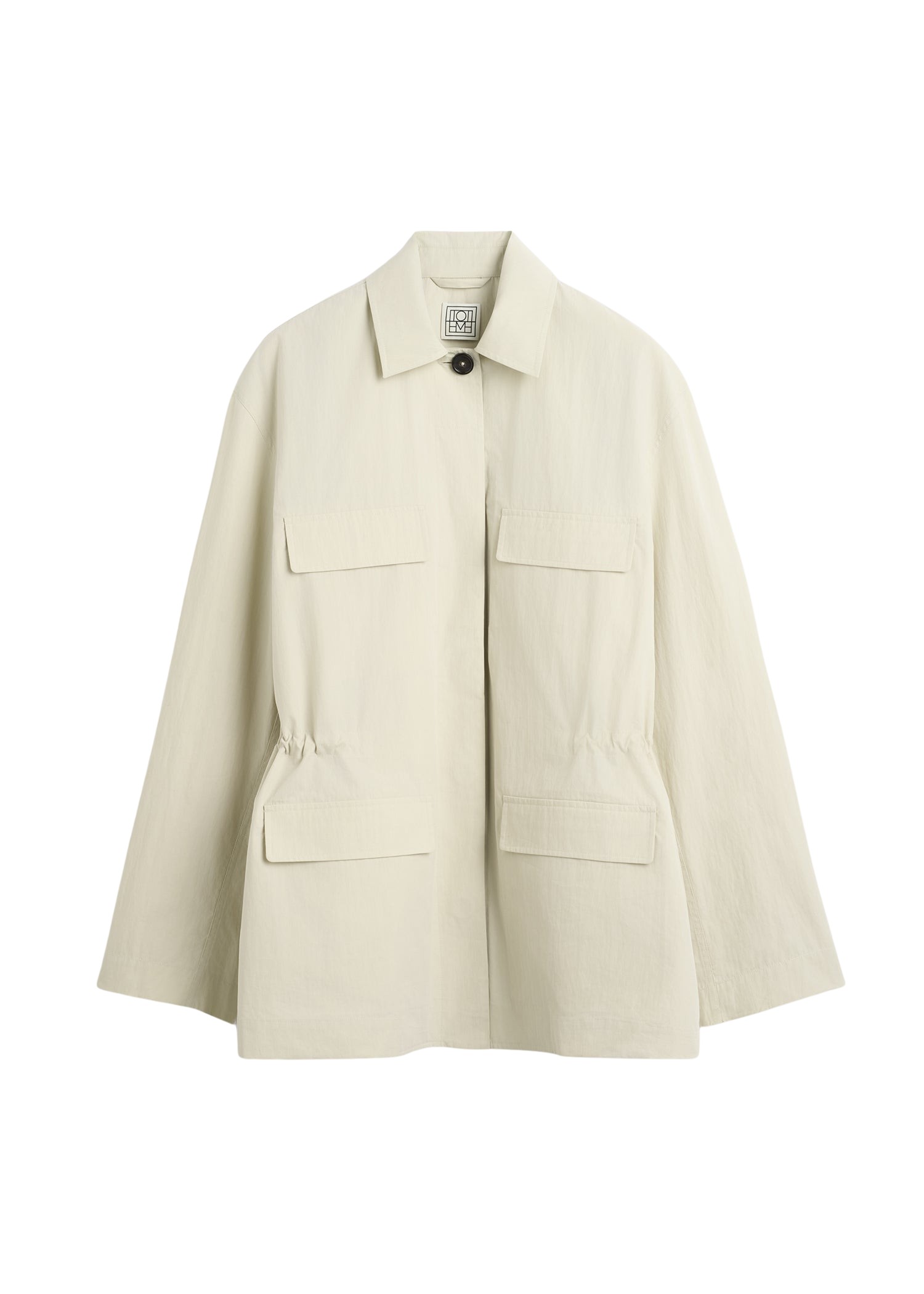 Toteme-Collared-Drawstring-Jacket-Oyster14914_nobg Totême Collared Drawstring Jacket Oyster - Jackets - Scandinavian Minimalist Luxury at Luxury Shoes
