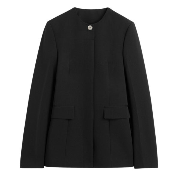 Toteme Collarless Evening Jacket Black