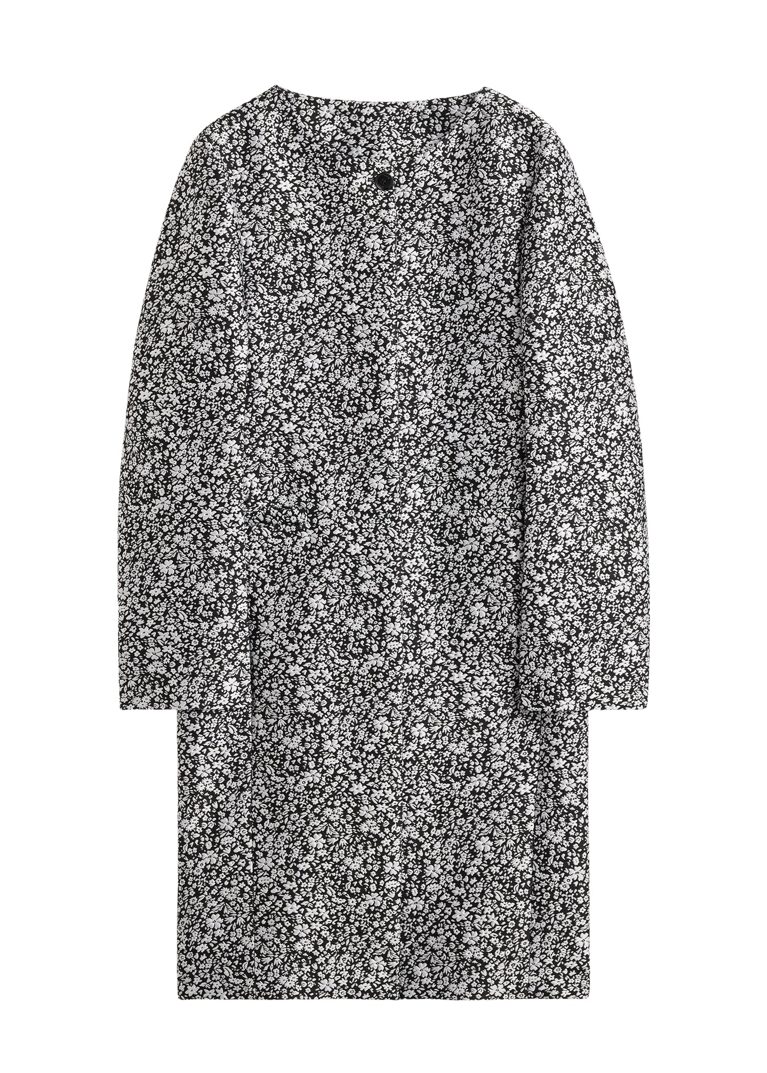 Toteme-Collarless-Floral-Coat-WhiteBlack36519_nobg Totême Collarless Floral Coat White/Black - Coats - Scandinavian Minimalist Luxury at Luxury Shoes