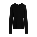 Totême Compact Cotton Top Black - Tops - Scandinavian Minimalist Luxury at Luxury Shoes 