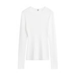 Totême Compact Cotton Top White - Tops - Scandinavian Minimalist Luxury at Luxury Shoes 