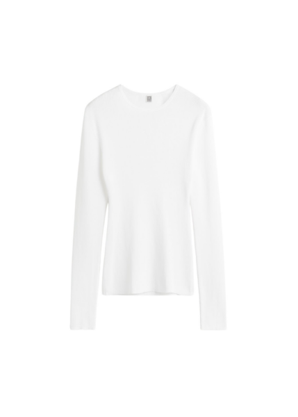 Totême Compact Cotton Top White - Tops - Scandinavian Minimalist Luxury at Luxury Shoes 
