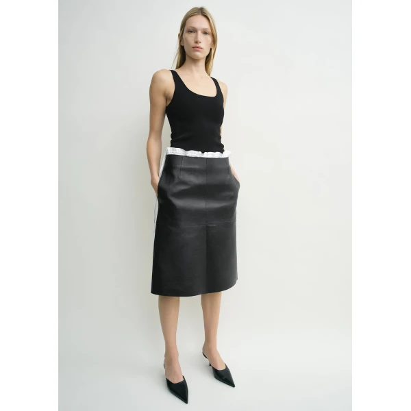Totême Compact Knit Tank Black - Tops - Scandinavian Minimalist Luxury at Luxury Shoes 