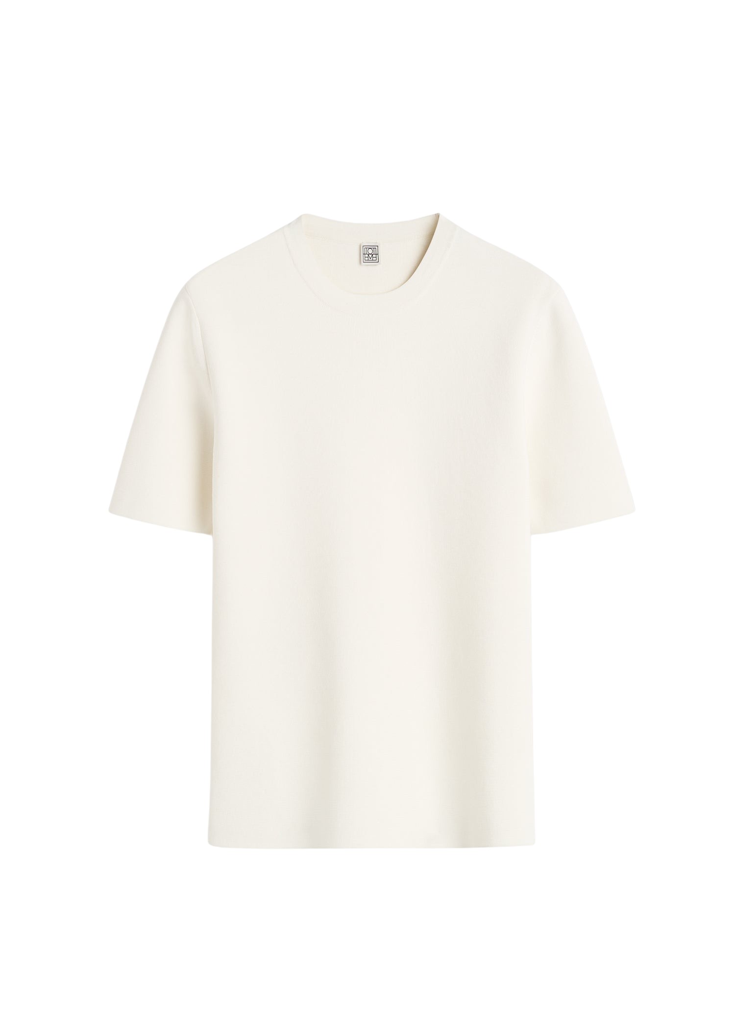 Toteme-Compact-Knit-Tee-Optic-White78993_nobg Totême Compact Knit Tee Optic White - Tops - Scandinavian Minimalist Luxury at Luxury Shoes