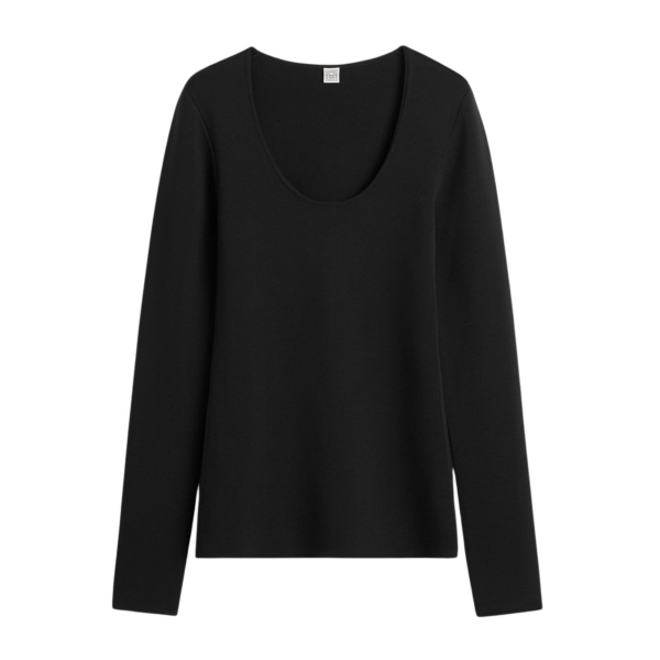 Toteme Compact Knit Top Black
