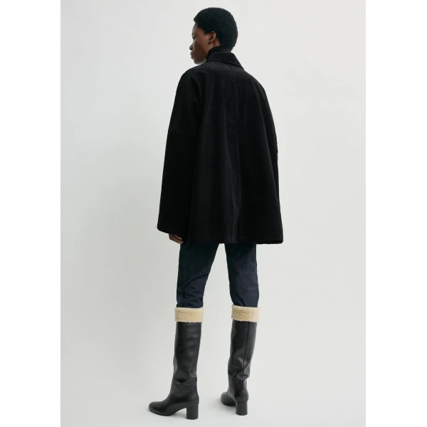 Totême Cord Overshirt Jacket Black - Jackets - Scandinavian Minimalist Luxury at Luxury Shoes 