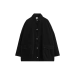Totême Cord Overshirt Jacket Black - Jackets - Scandinavian Minimalist Luxury at Luxury Shoes 
