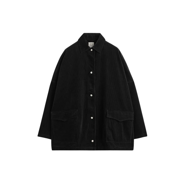Totême Cord Overshirt Jacket Black - Jackets - Scandinavian Minimalist Luxury at Luxury Shoes 