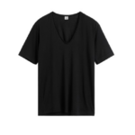 Totême Cotton Silk Tee Black - Tops - Scandinavian Minimalist Luxury at Luxury Shoes 