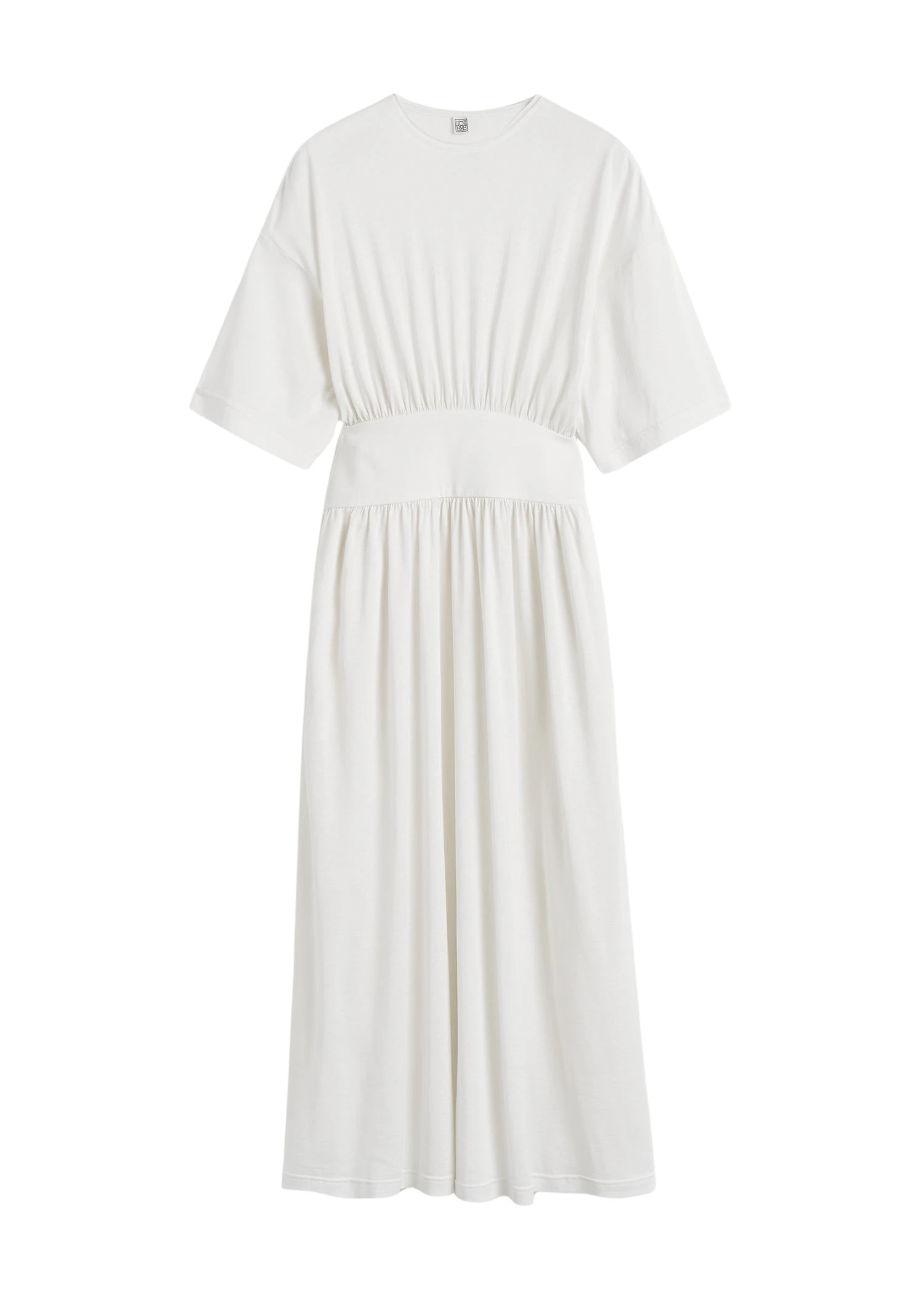 Toteme-Cotton-Silk-Tee-Dress-Off-White53408_nobg Totême Cotton Silk Tee Dress Off-White - Dresses - Scandinavian Minimalist Luxury at Luxury Shoes
