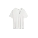 Totême Cotton Silk Tee Off-White - Tops - Scandinavian Minimalist Luxury at Luxury Shoes 