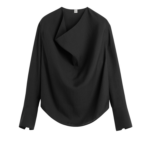 Totême Cowl Blouse Black - Tops - Scandinavian Minimalist Luxury at Luxury Shoes 