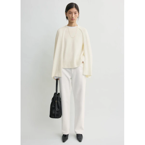 Totême Crew Cape Knit Ecru - Knitwear - Scandinavian Minimalist Luxury at Luxury Shoes 