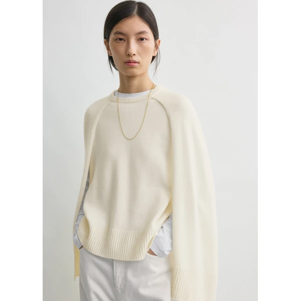 Totême Crew Cape Knit Ecru - Knitwear - Scandinavian Minimalist Luxury at Luxury Shoes 