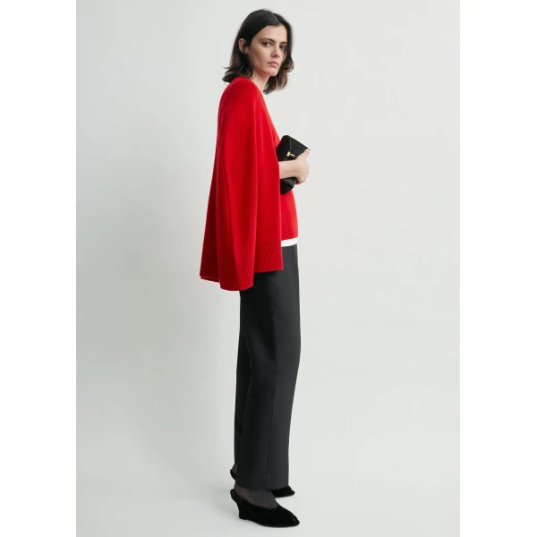 Totême Crew Cape Knit Poppy - Knitwear - Scandinavian Minimalist Luxury at Luxury Shoes 