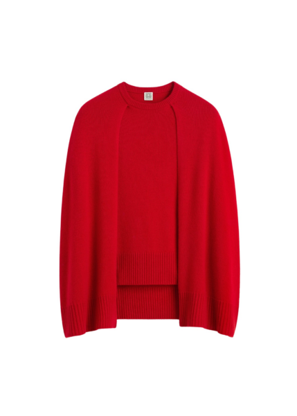 Totême Crew Cape Knit Poppy - Knitwear - Scandinavian Minimalist Luxury at Luxury Shoes 